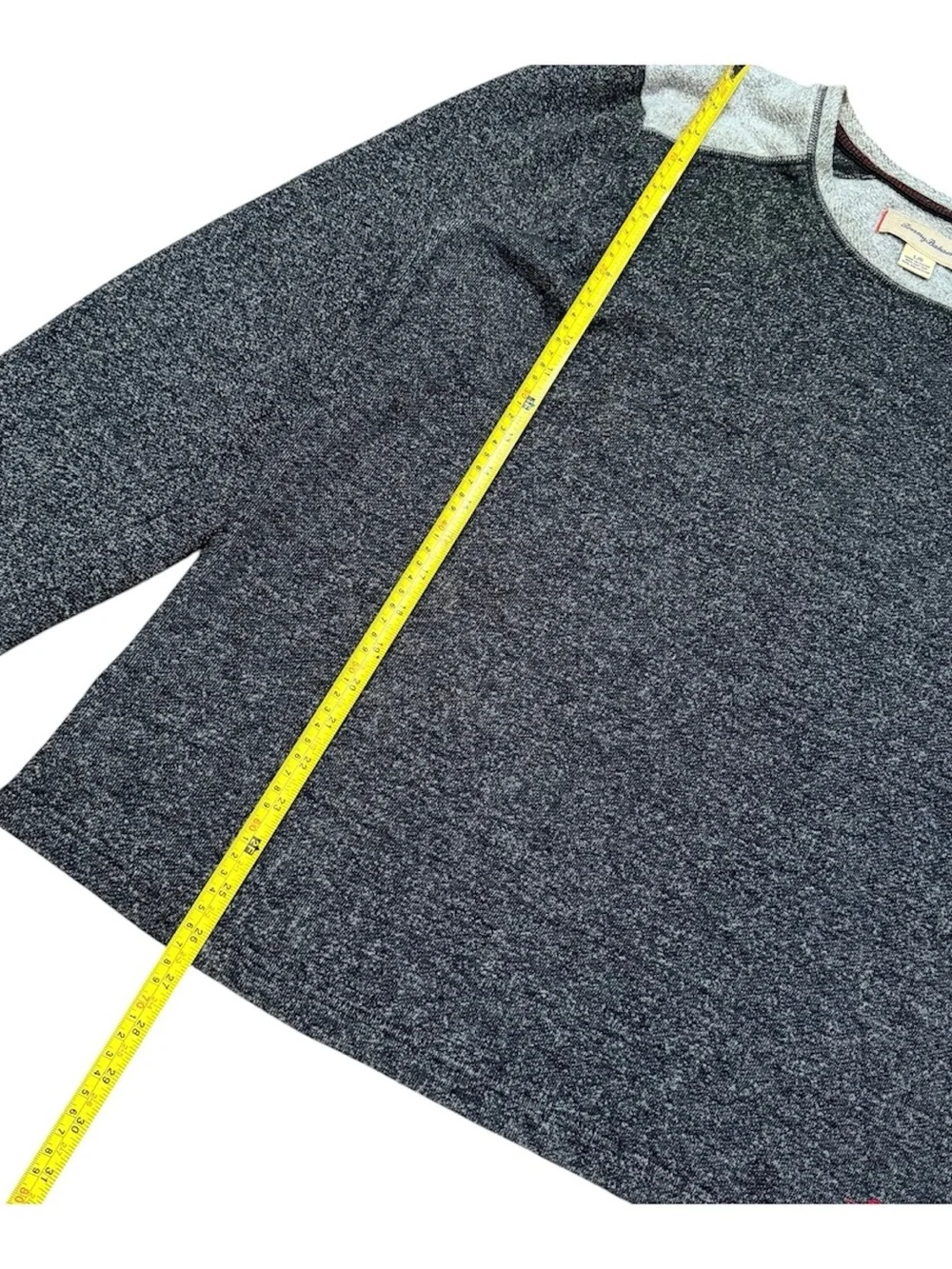 Tommy Bahama Heathered Black & Light Gray Crewneck Pullover